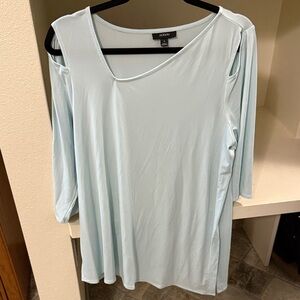 Alfani Women's Soft Blue Cold Shoulder Blouse